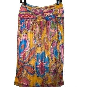 LAFAYETTE 148 NEW YORK PINK BRIGHT MULTI COLORED MIDI LONG SKIRT 4